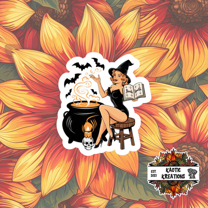 Vintage Pinup Halloween Sticker