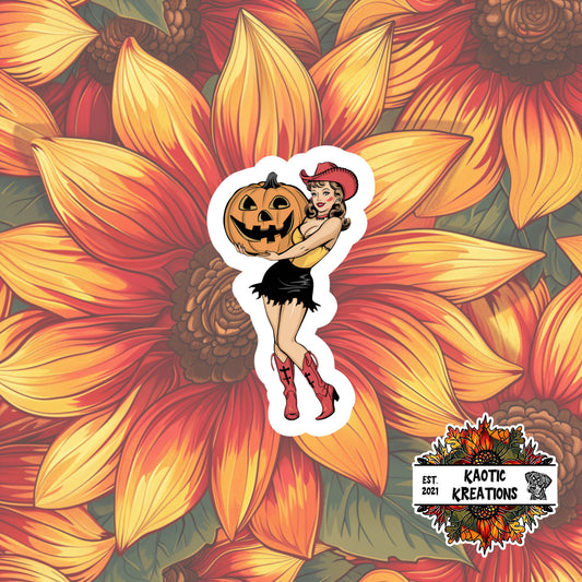 Vintage Pinup Halloween Sticker