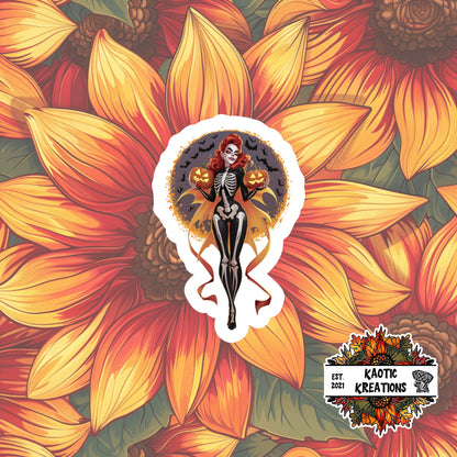 Vintage Pinup Halloween Sticker
