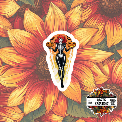 Vintage Pinup Halloween Sticker