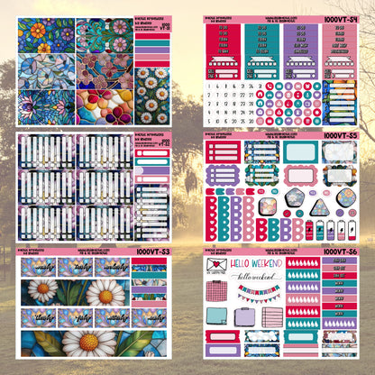 Stained Glass Vertical Tall Weekly Sticker Kit