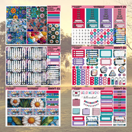 Stained Glass Vertical Tall Weekly Sticker Kit
