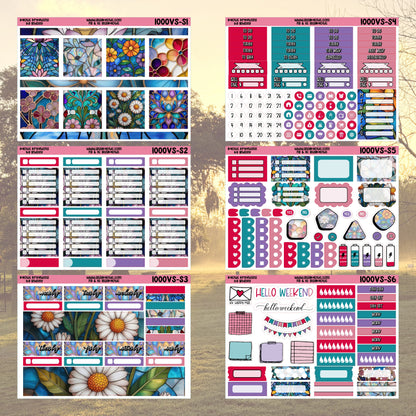 Stained Glass Vertical Small Weekly Sticker Kit