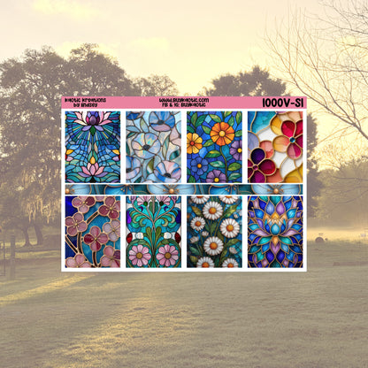 Stained Glass Vertical Weekly Sticker Kit