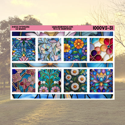 Stained Glass Vertical Small Weekly Sticker Kit
