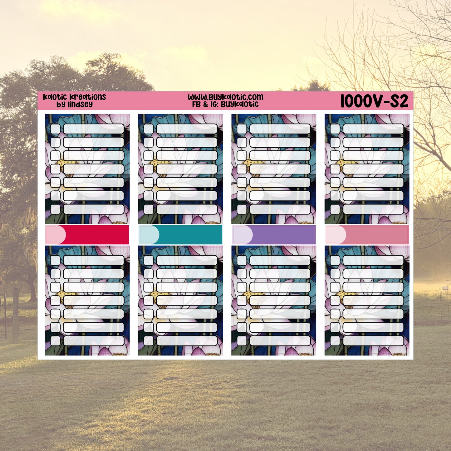 Stained Glass Vertical Weekly Sticker Kit