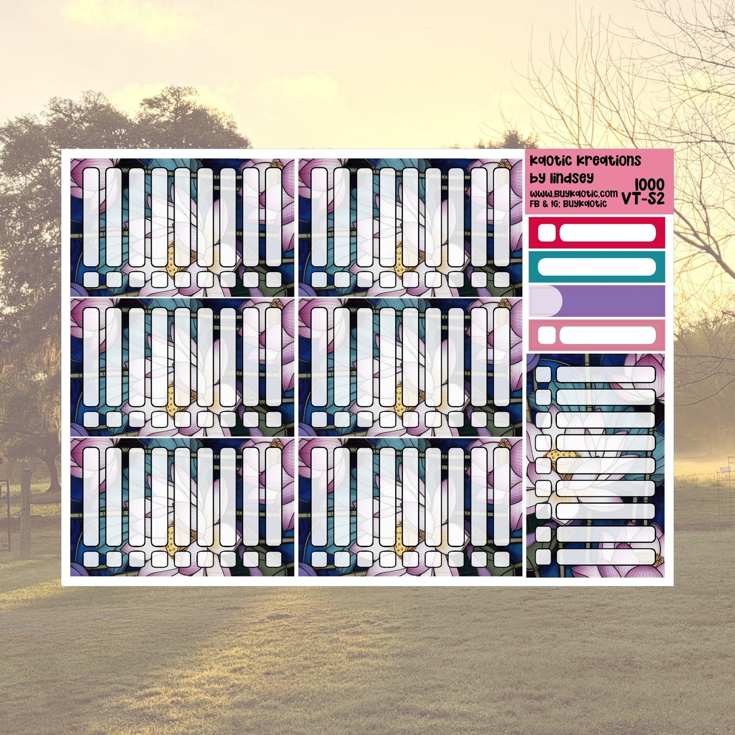 Stained Glass Vertical Tall Weekly Sticker Kit