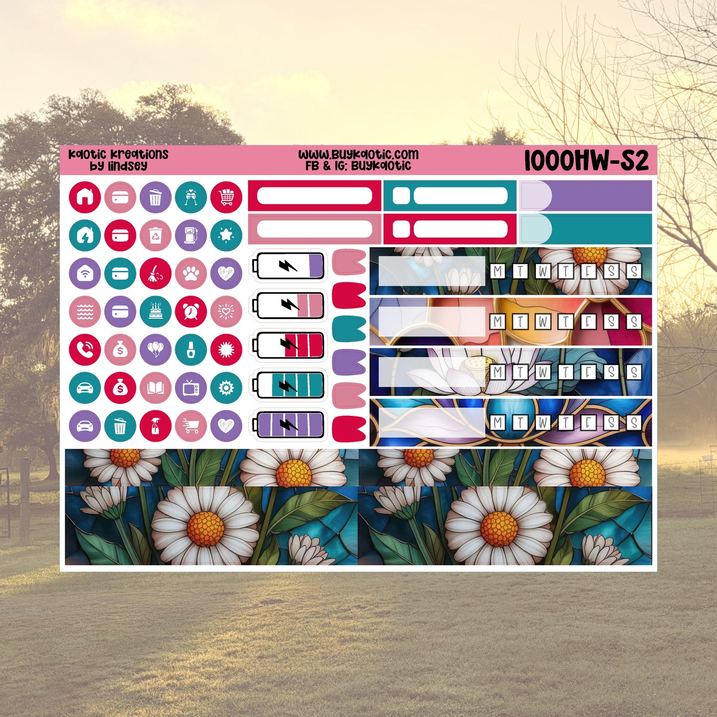 Stained Glass Hobo Weeks Weekly Sticker Kit
