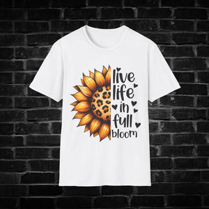 Sunflower T-Shirt - Live Life in Full Bloom