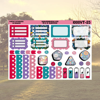 Stained Glass Vertical Tall Weekly Sticker Kit