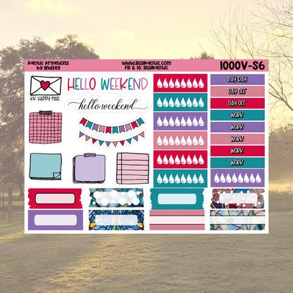 Stained Glass Vertical Weekly Sticker Kit