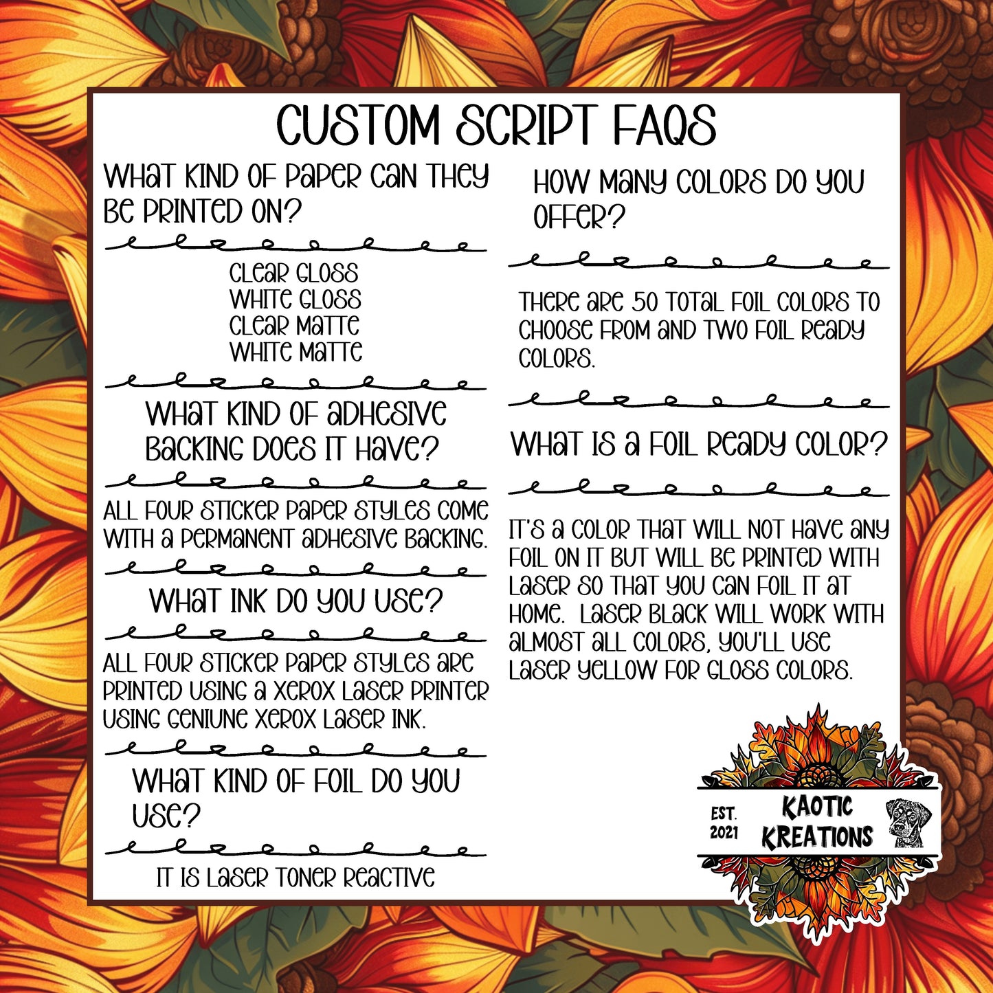 Custom Script Stickers