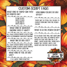 Load image into Gallery viewer, Custom Script Stickers