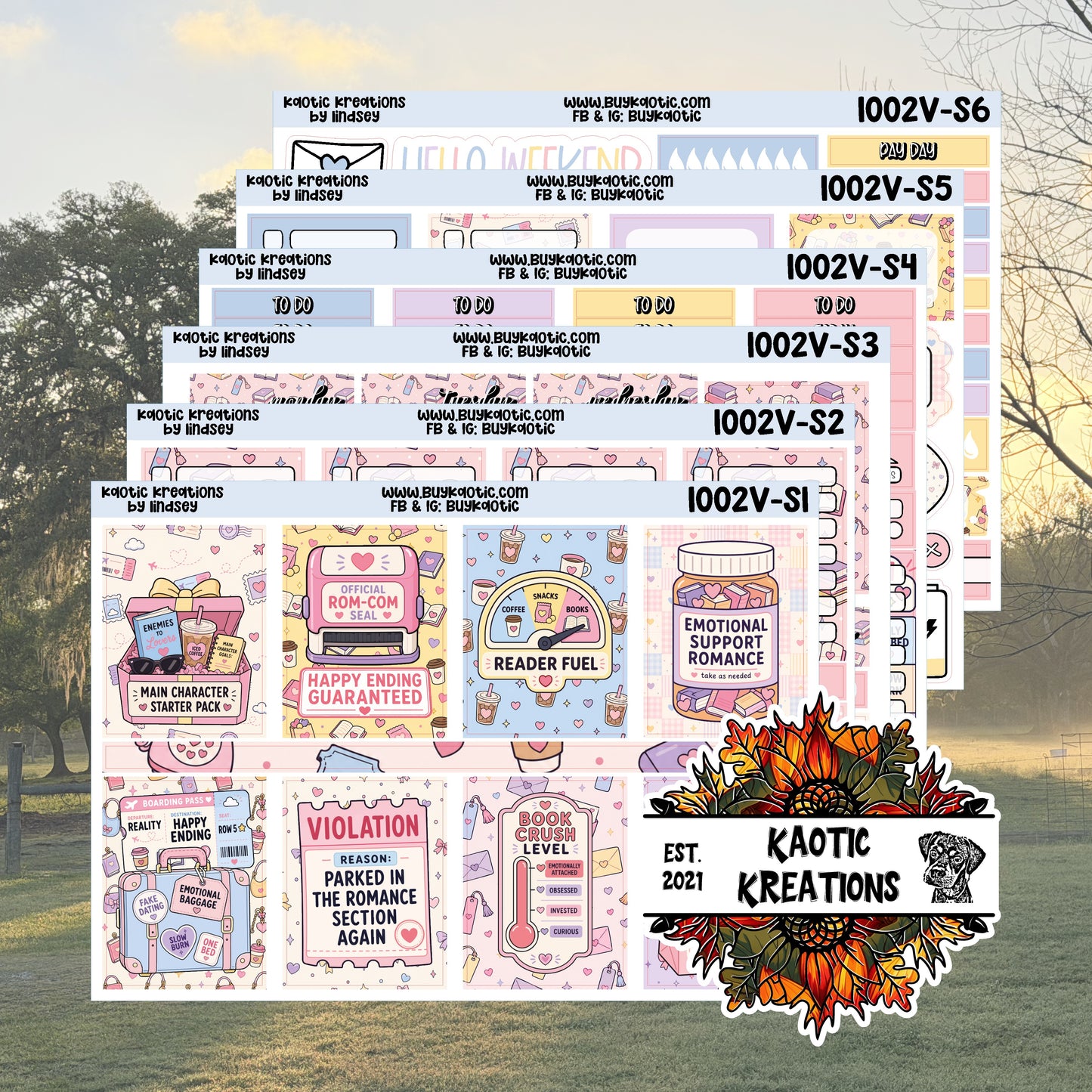 Fictional Boyfriend Vertical Weekly Sticker Kit