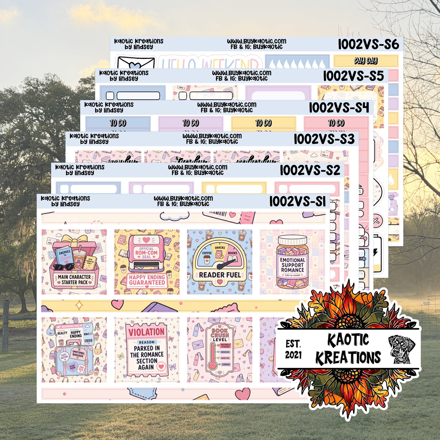 Fictional Boyfriend Vertical Small Weekly Sticker Kit