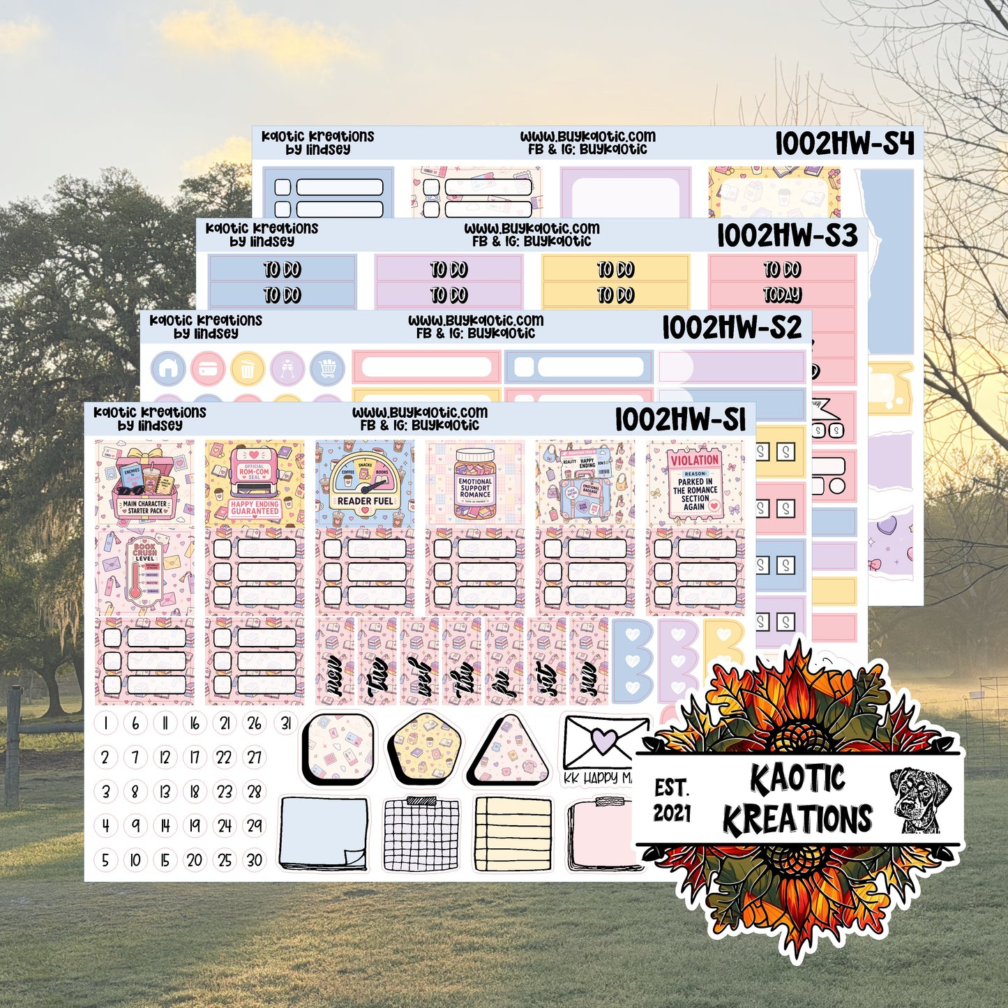 Fictional Boyfriend Hobo Weeks Weekly Sticker Kit