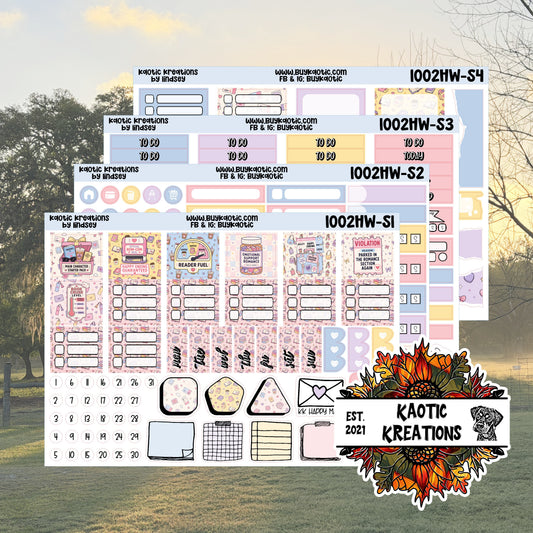 Fictional Boyfriend Hobo Weeks Weekly Sticker Kit
