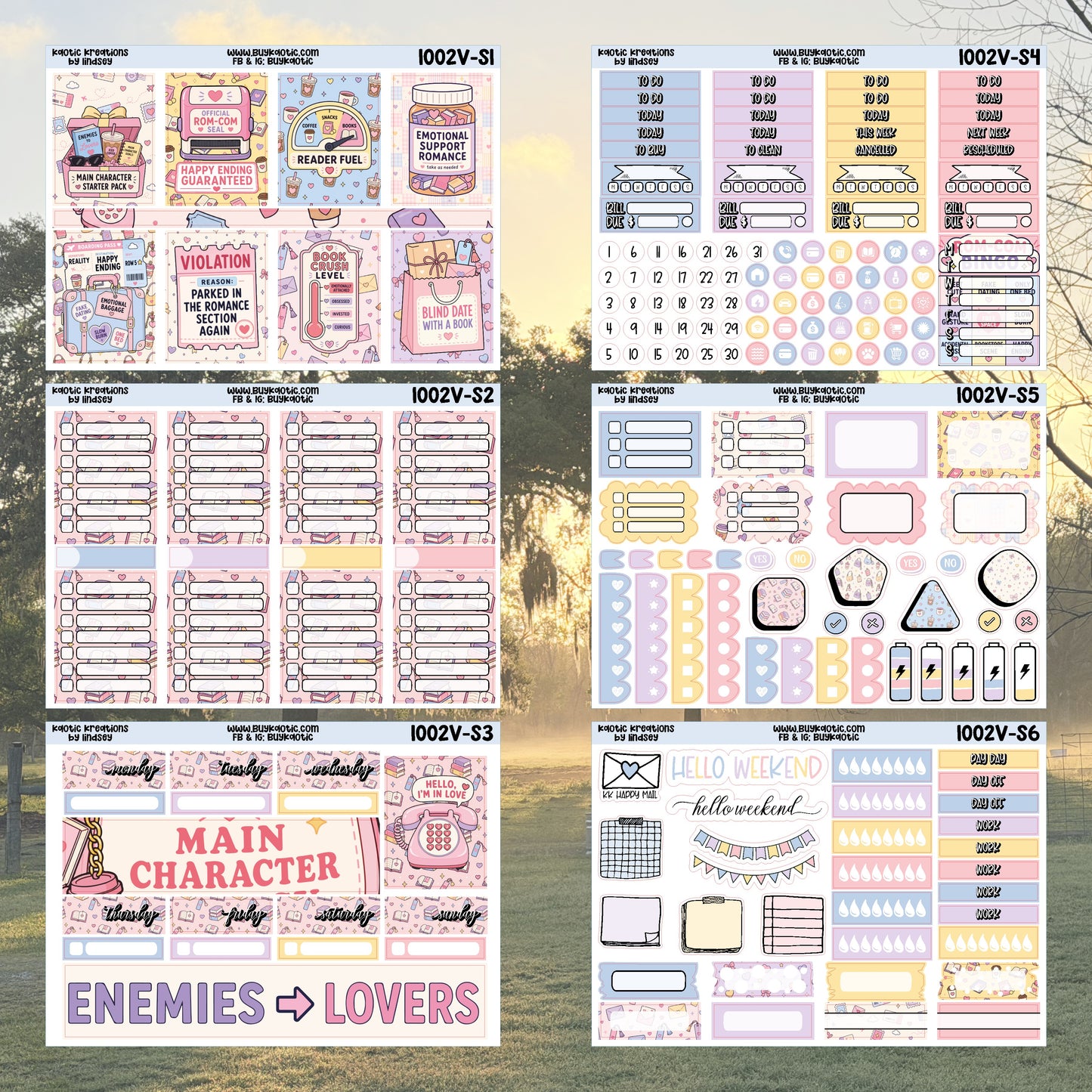 Fictional Boyfriend Vertical Weekly Sticker Kit