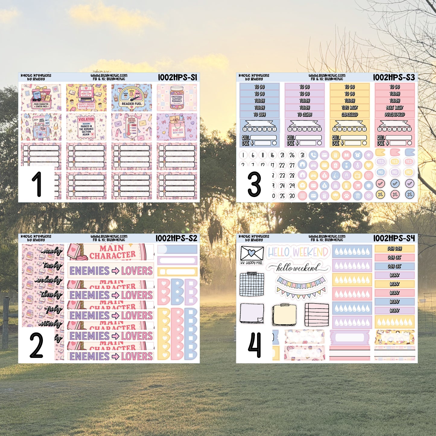 Fictional Boyfriend HP Skinny Weekly Sticker Kit