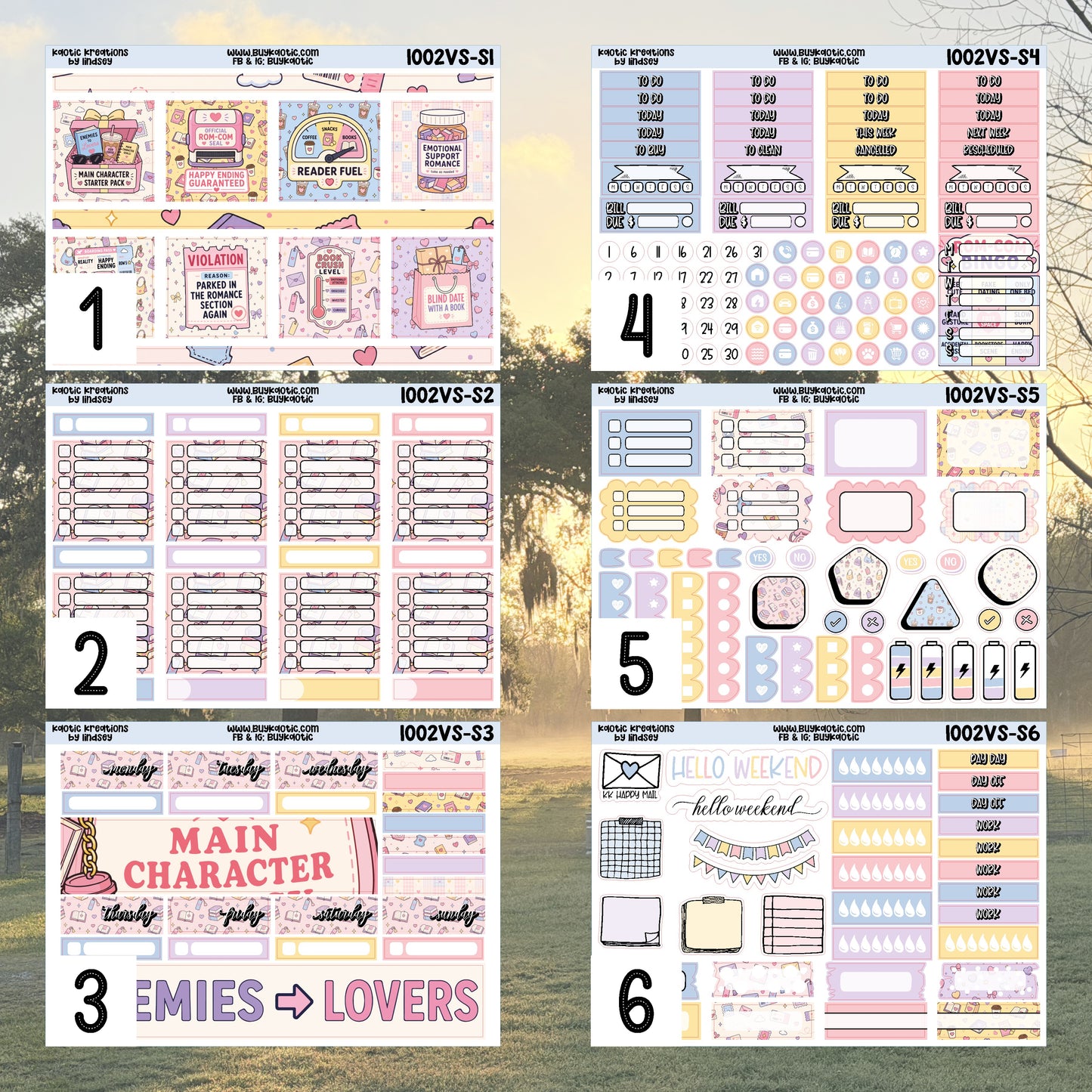 Fictional Boyfriend Vertical Small Weekly Sticker Kit