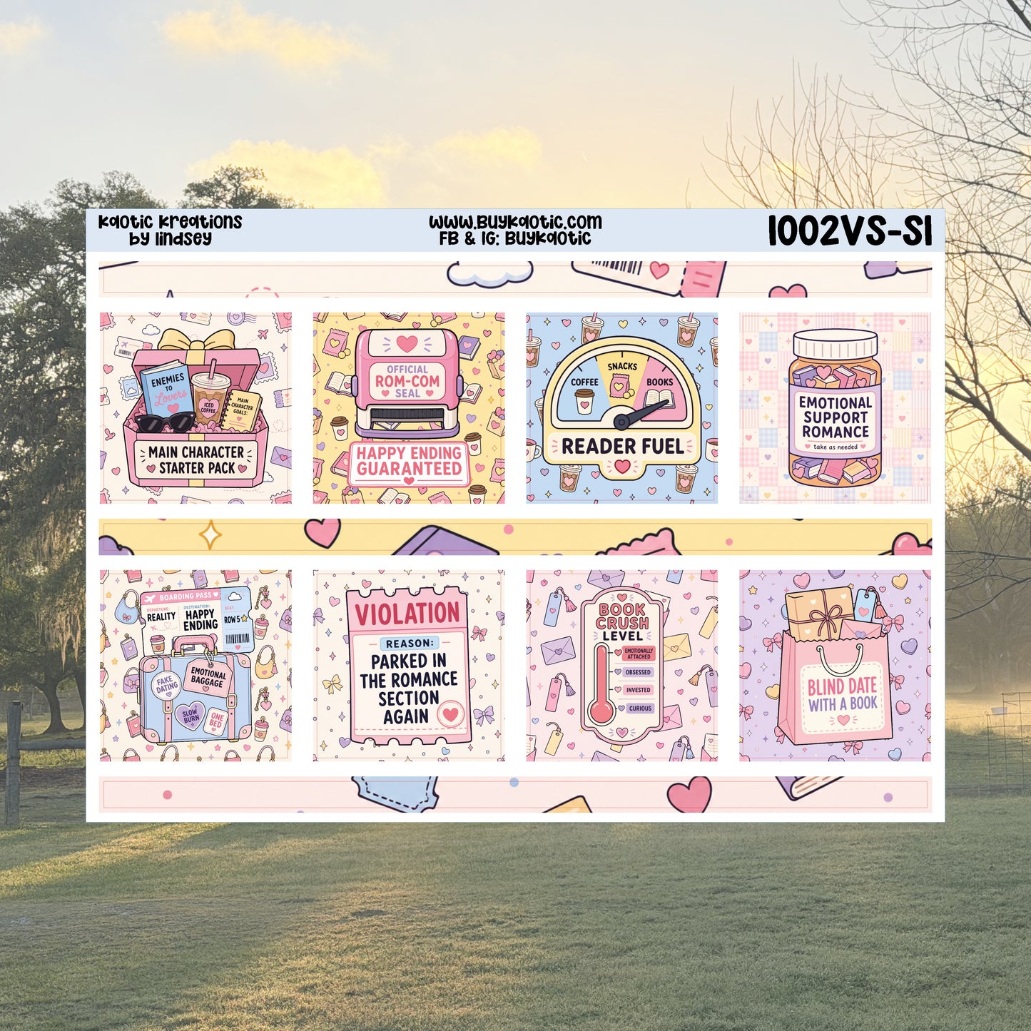Fictional Boyfriend Vertical Small Weekly Sticker Kit