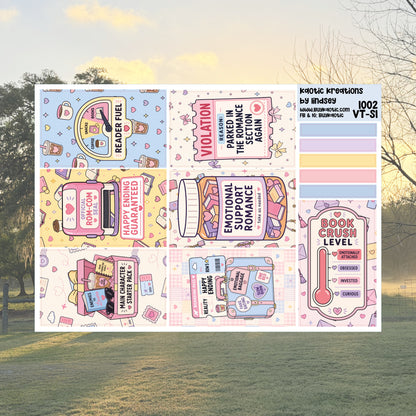 Fictional Boyfriend Vertical Tall Weekly Sticker Kit