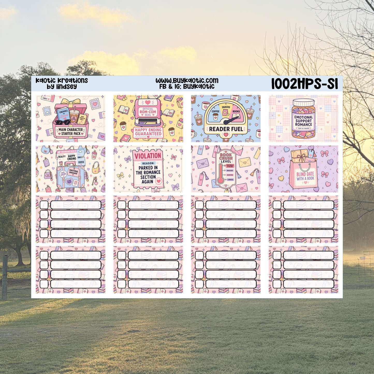 Fictional Boyfriend HP Skinny Weekly Sticker Kit