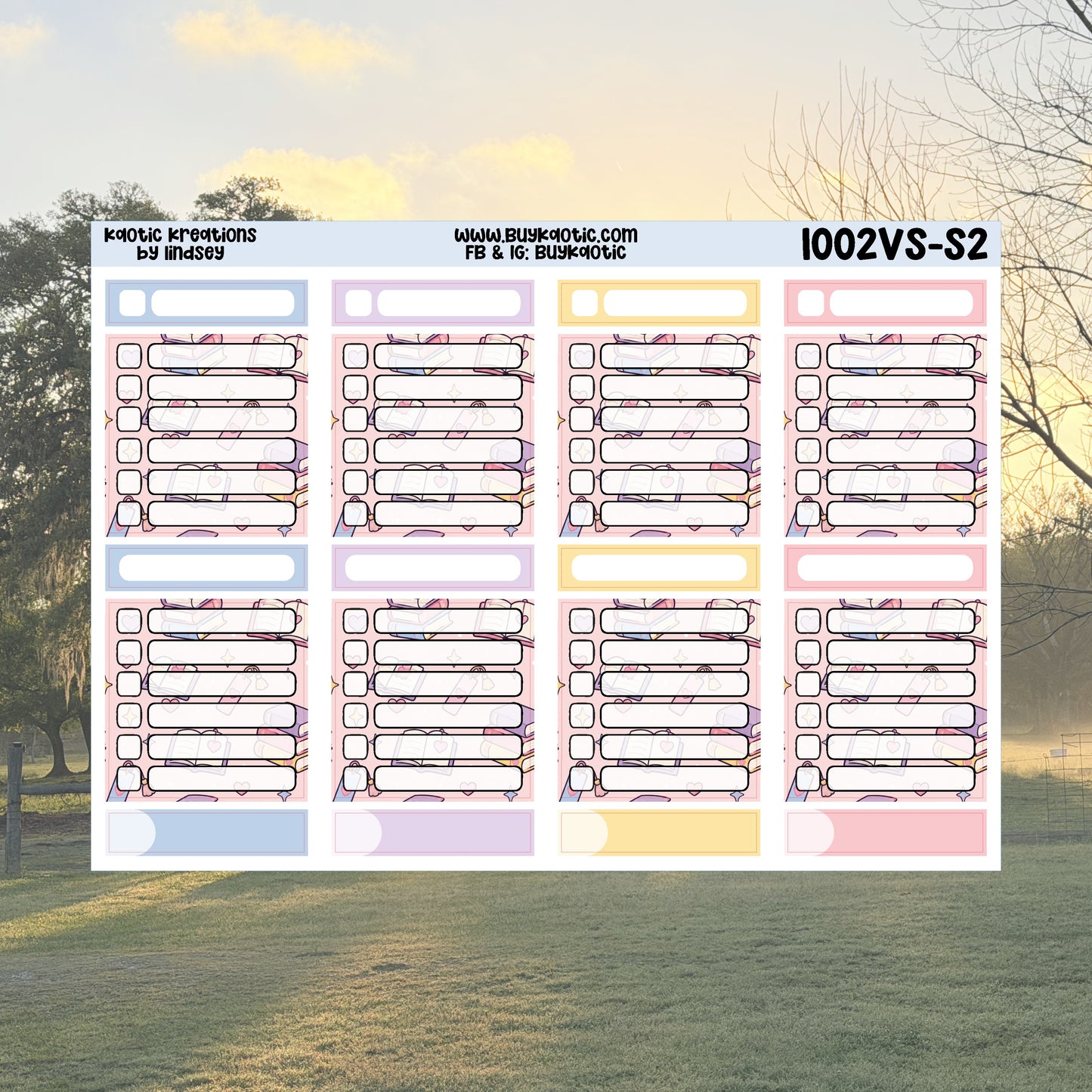 Fictional Boyfriend Vertical Small Weekly Sticker Kit