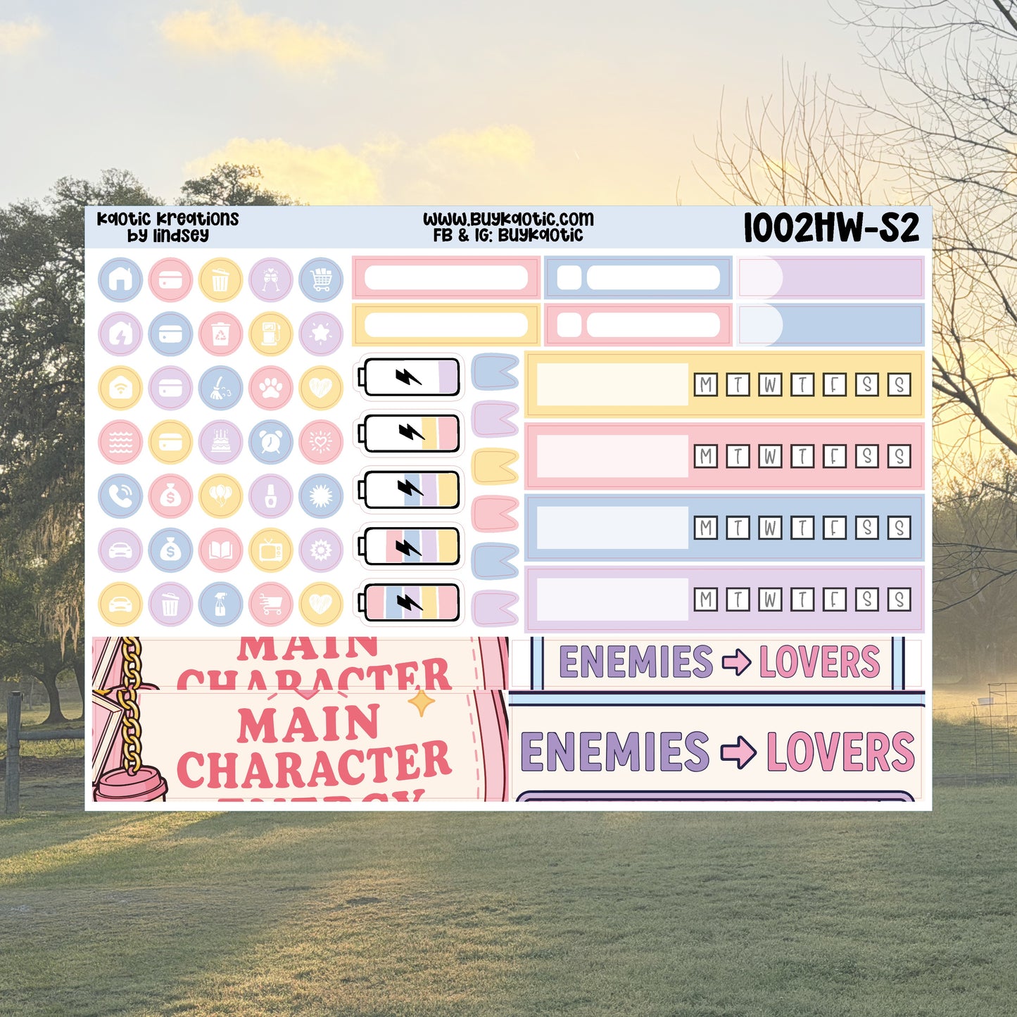 Fictional Boyfriend Hobo Weeks Weekly Sticker Kit