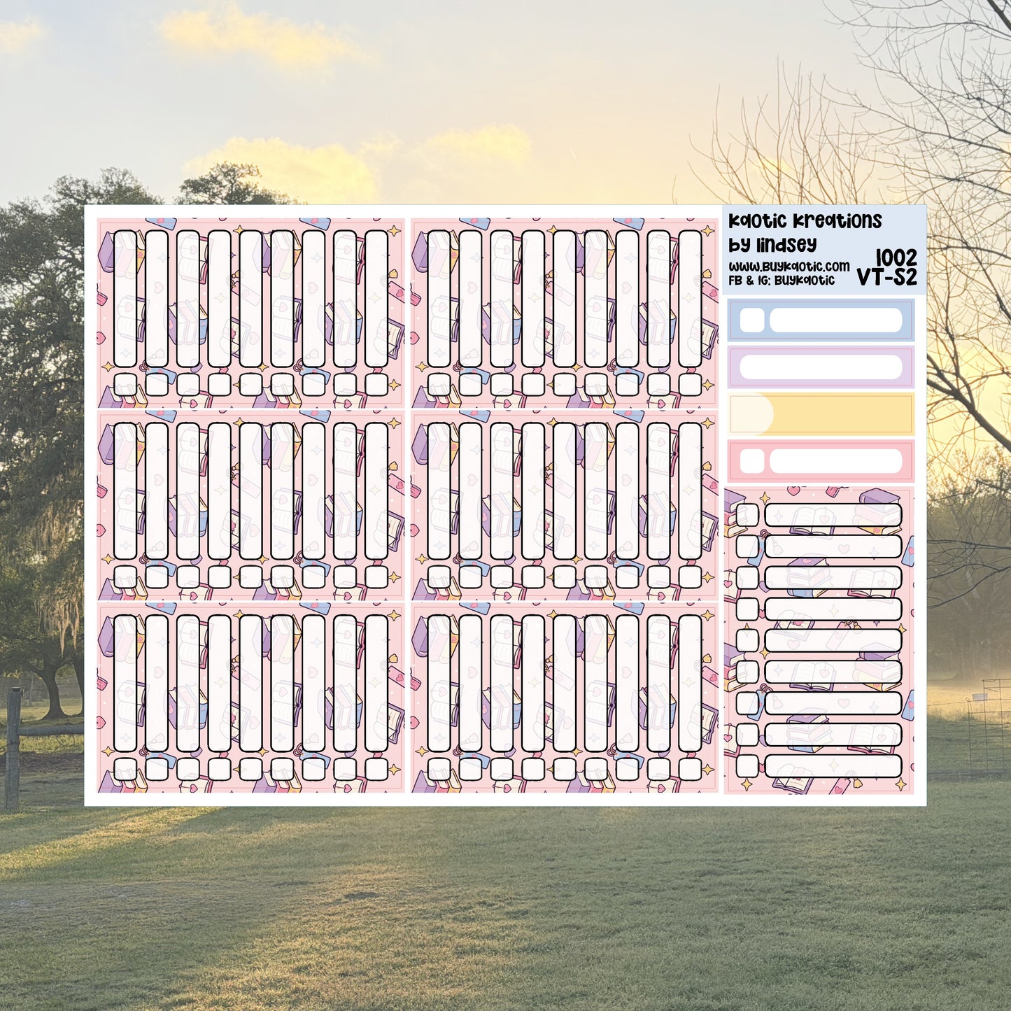 Fictional Boyfriend Vertical Tall Weekly Sticker Kit