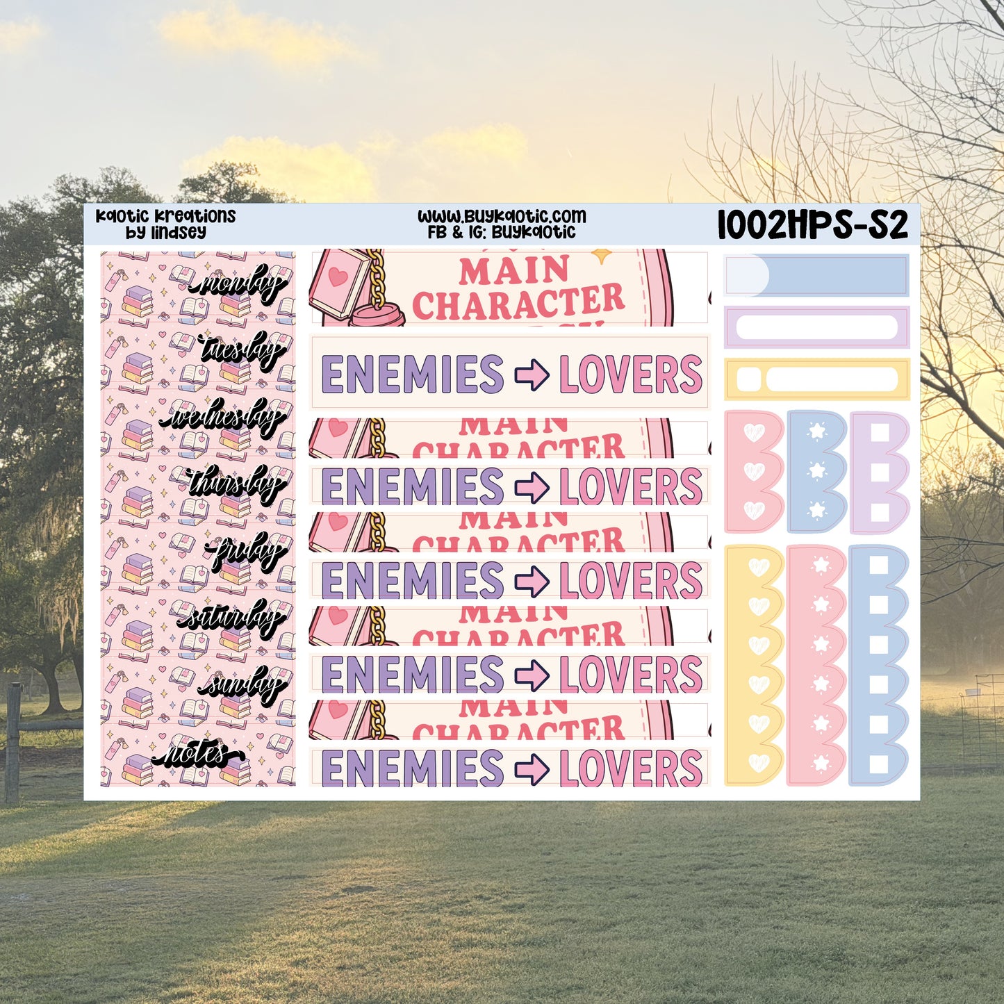 Fictional Boyfriend HP Skinny Weekly Sticker Kit