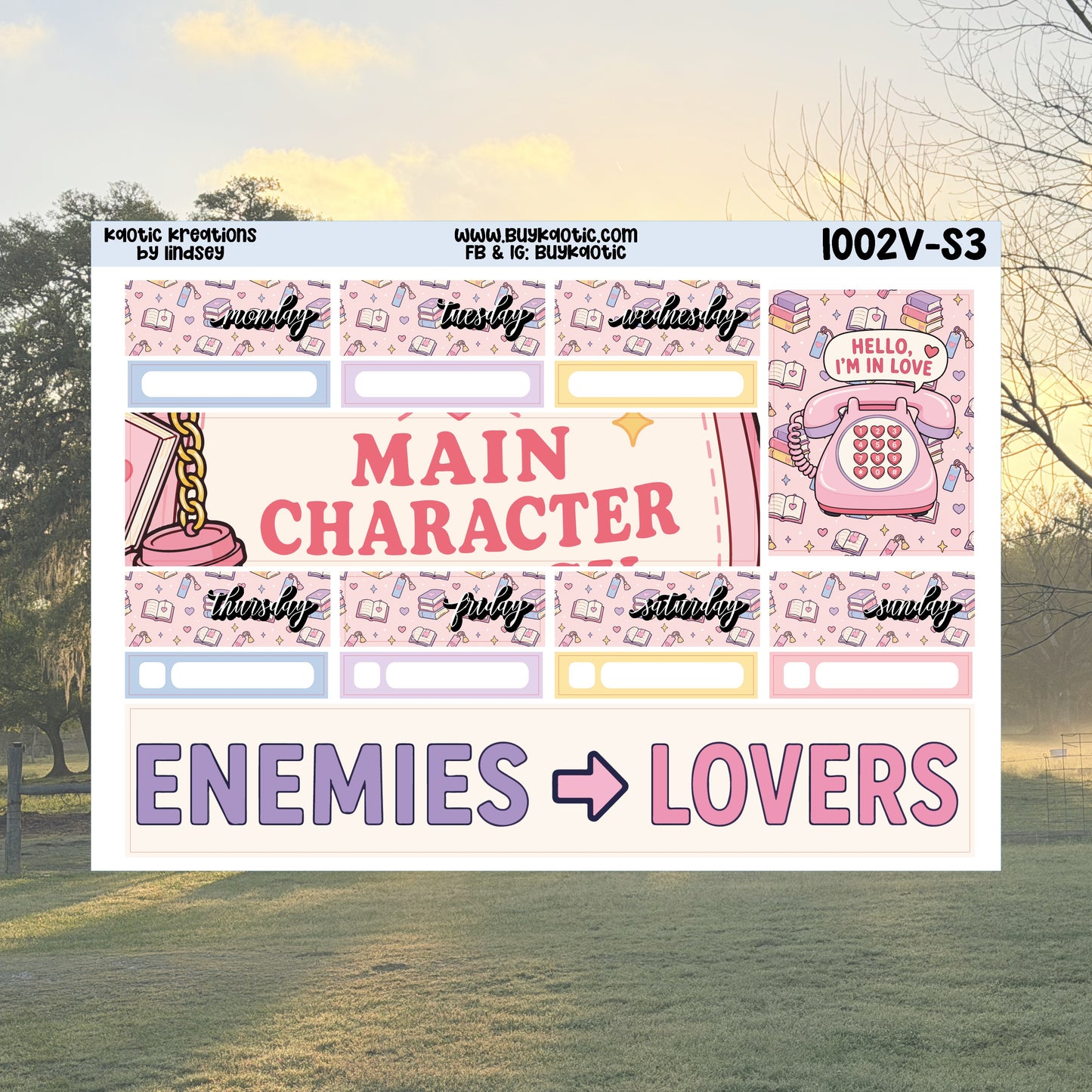 Fictional Boyfriend Vertical Weekly Sticker Kit