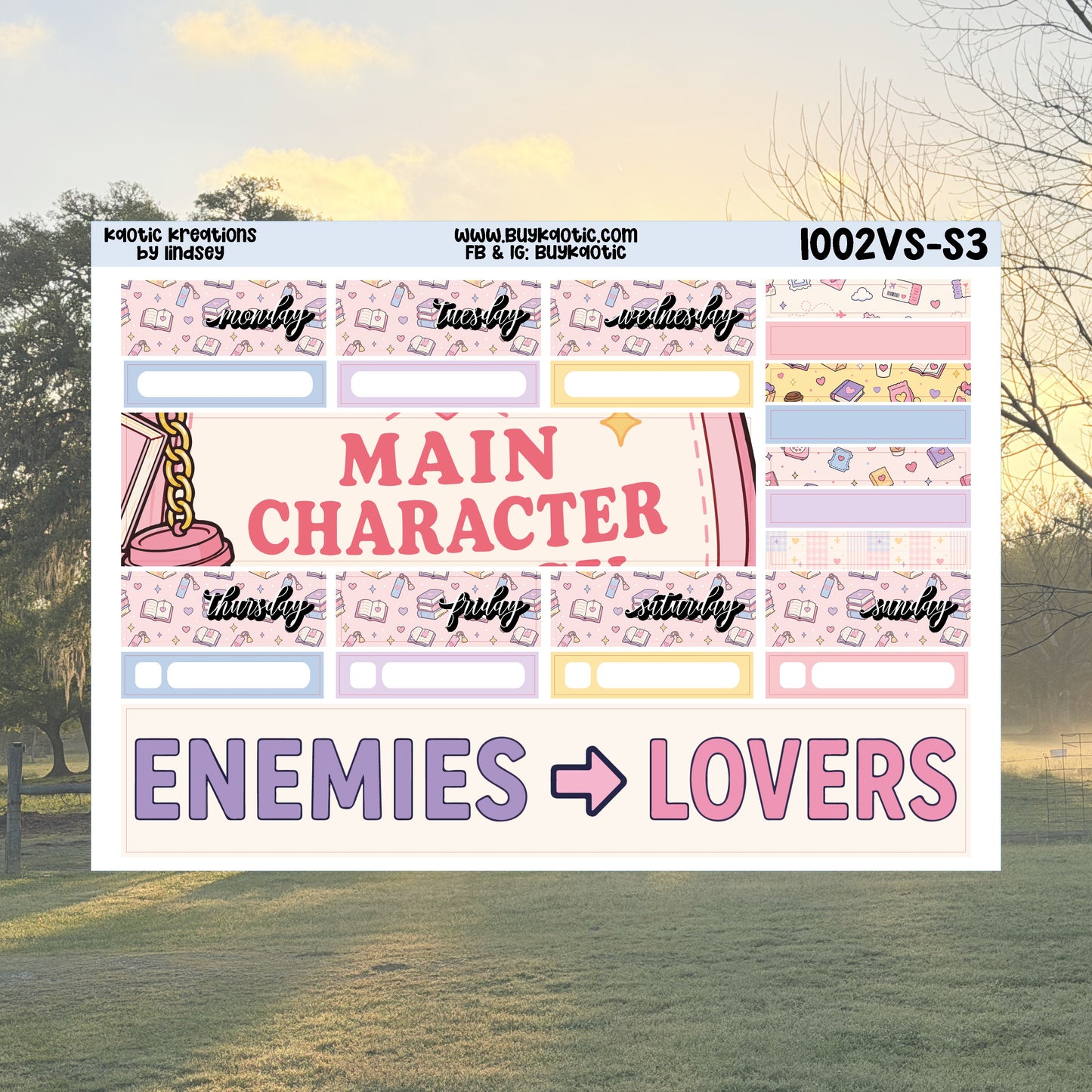 Fictional Boyfriend Vertical Small Weekly Sticker Kit