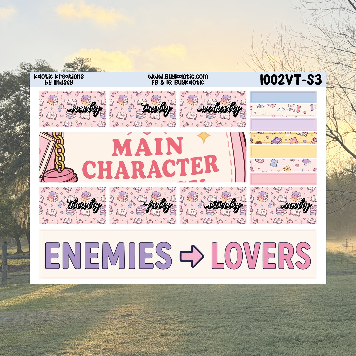 Fictional Boyfriend Vertical Tall Weekly Sticker Kit