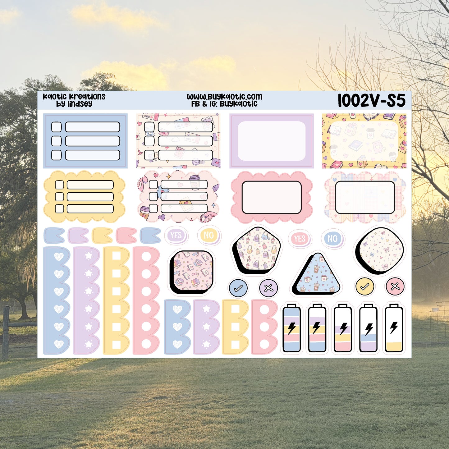 Fictional Boyfriend Vertical Weekly Sticker Kit