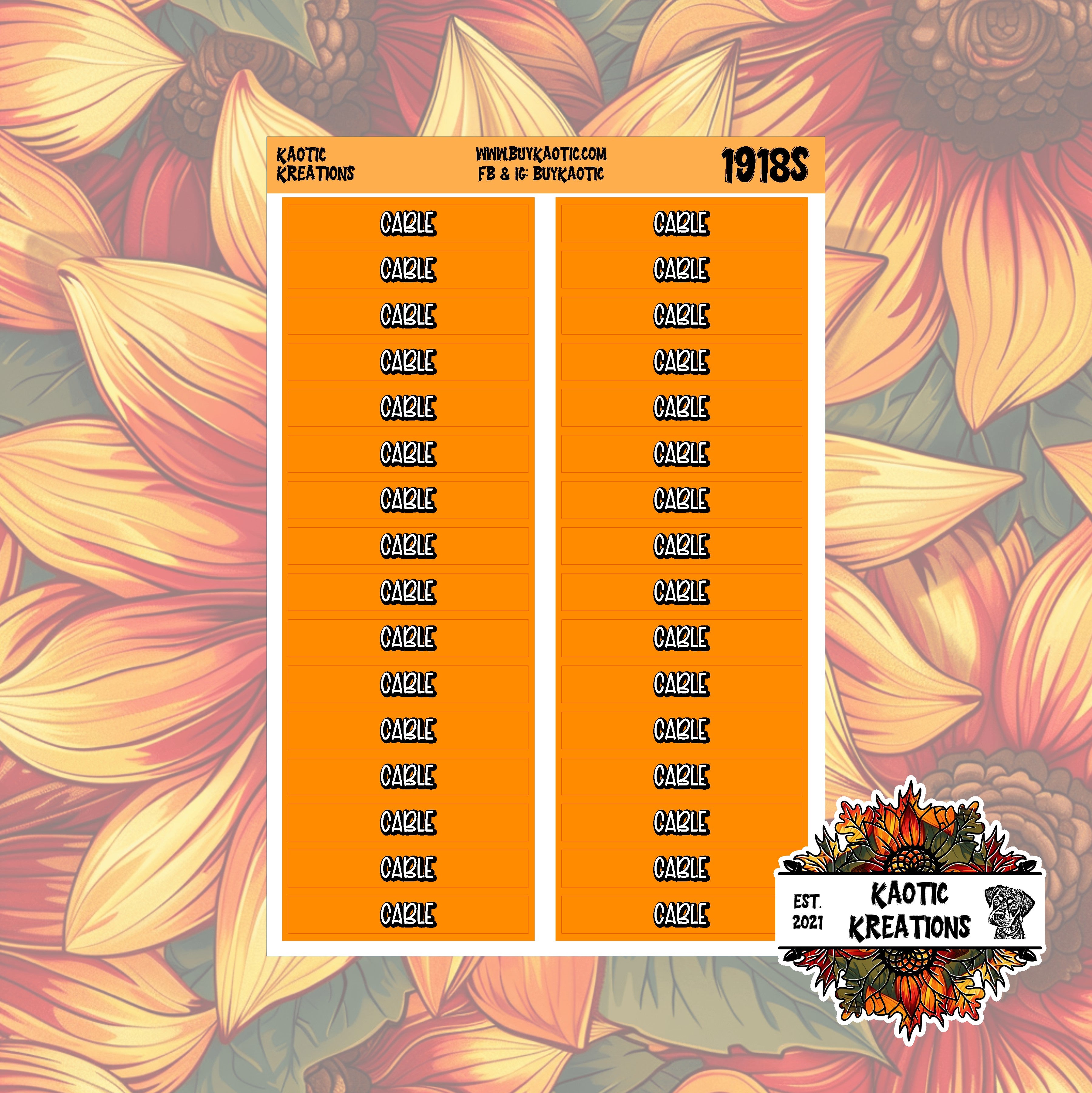 Cable Monthly Header Stickers