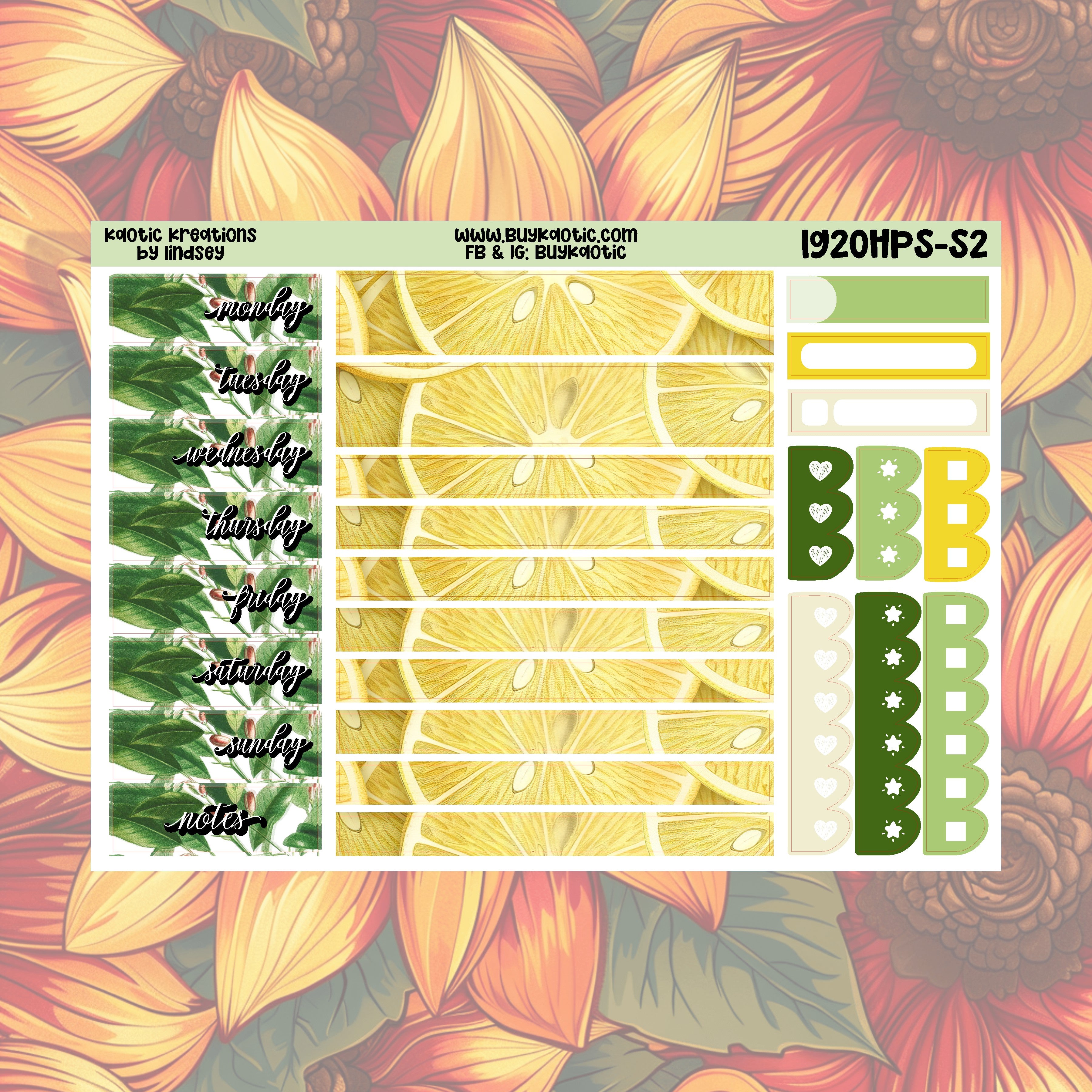 Lemonade HP Skinny Weekly Sticker Kit