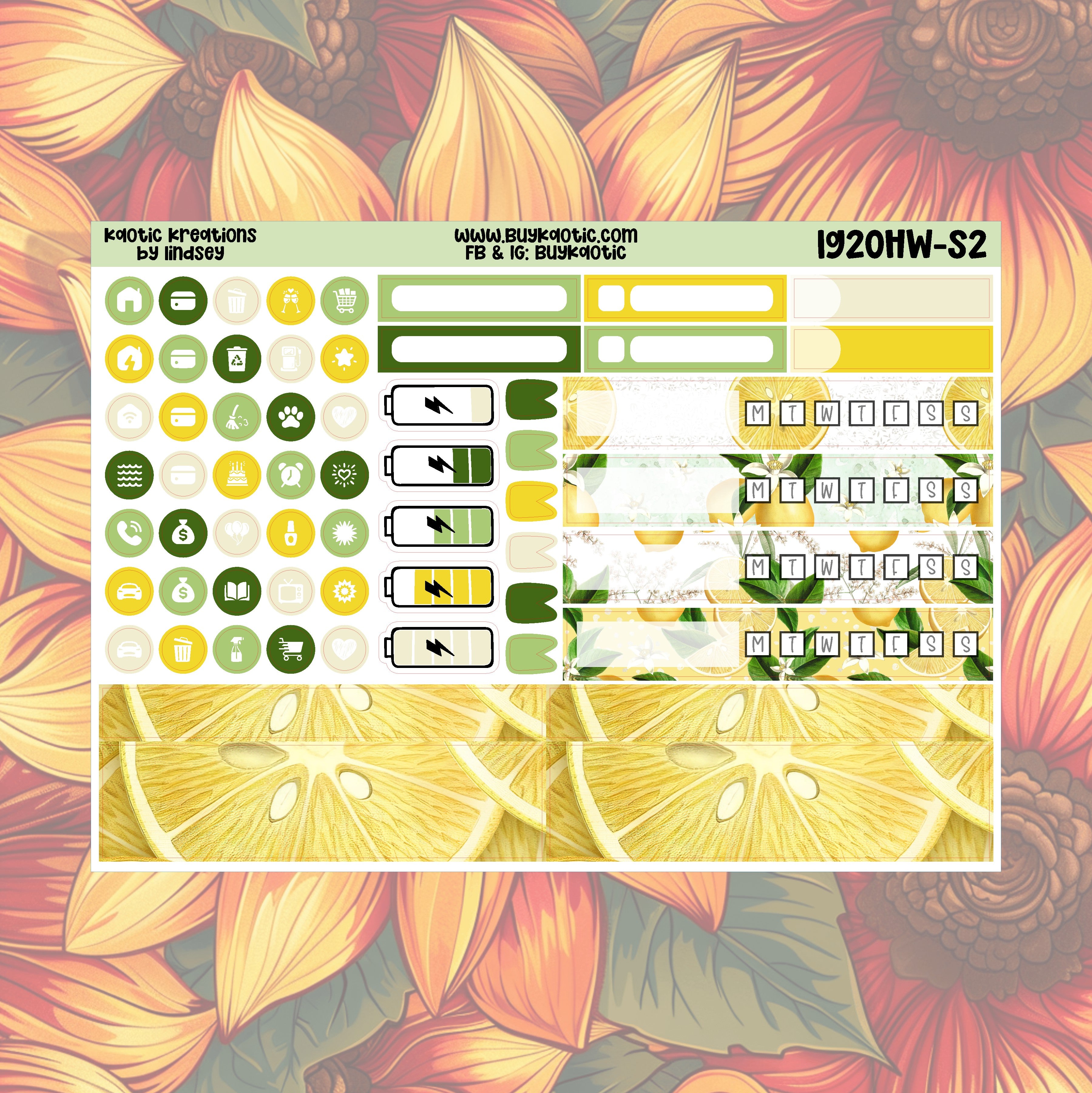 Lemonade Hobo Weeks Weekly Sticker Kit