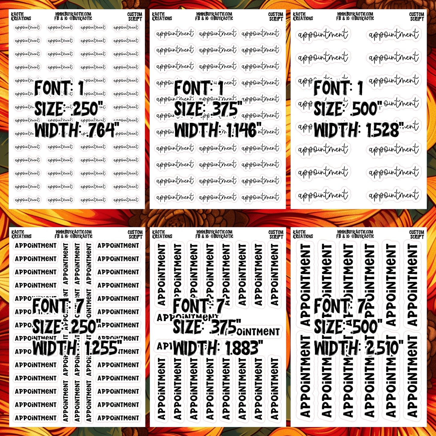 Custom Script Stickers