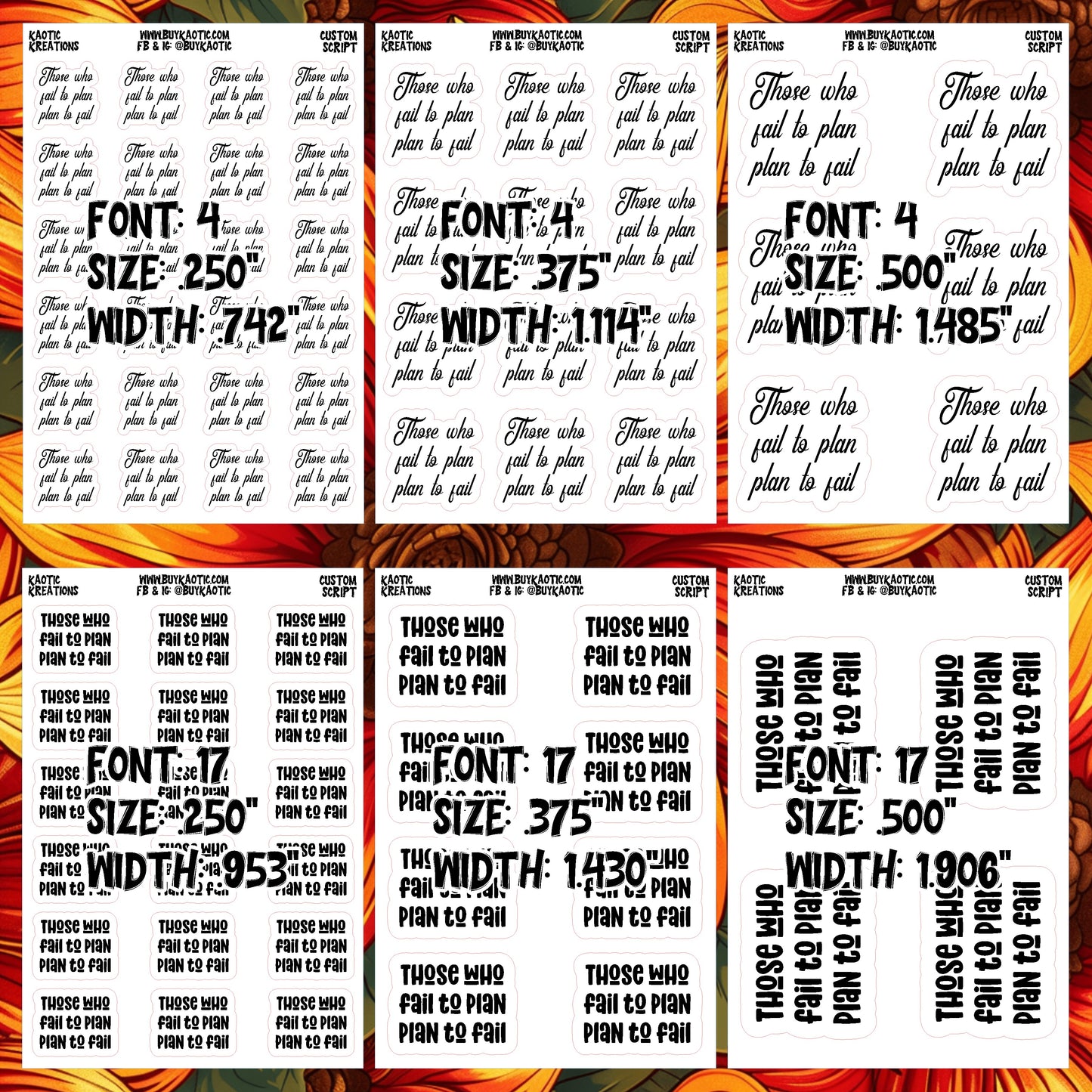 Custom Script Stickers