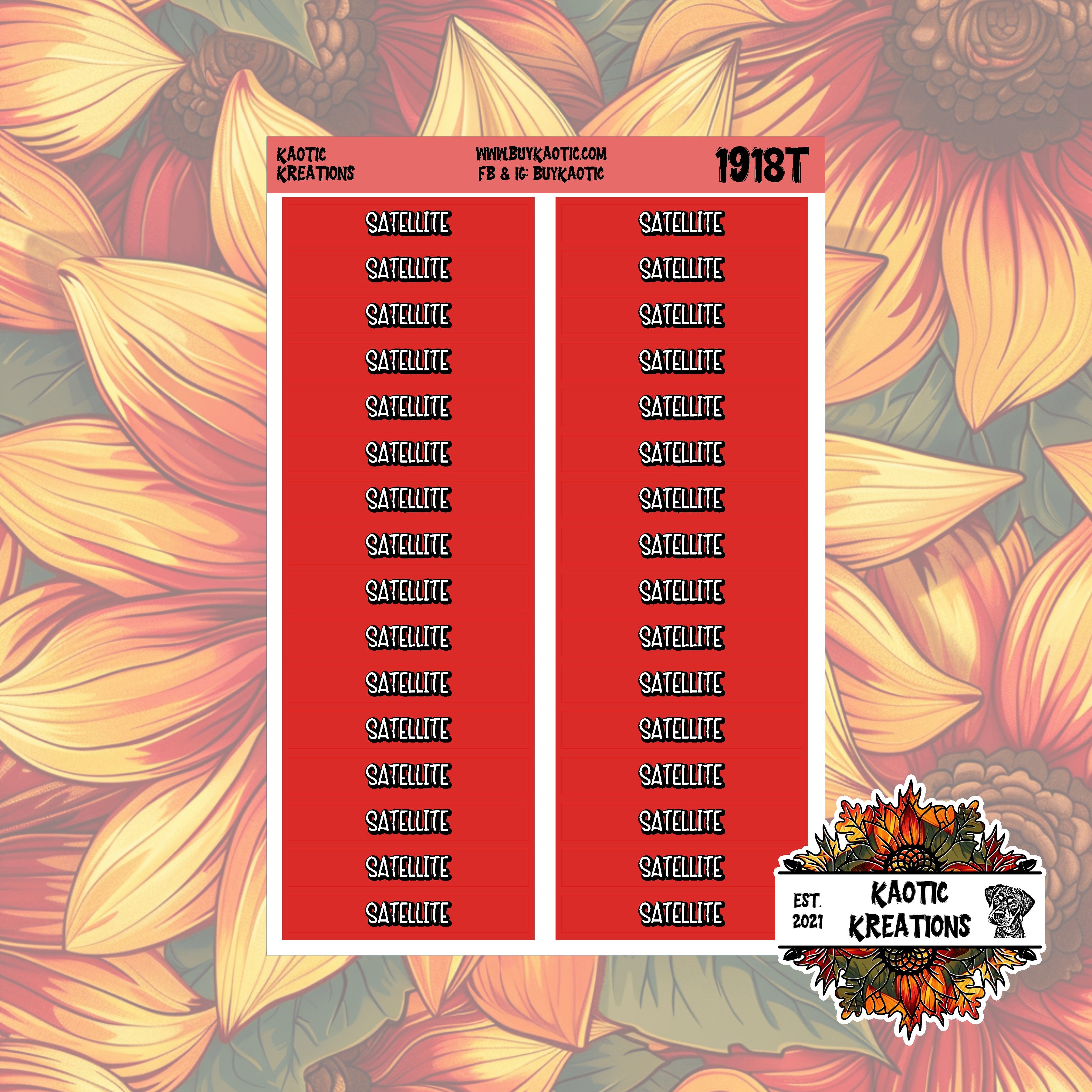 Satellite Monthly Header Stickers