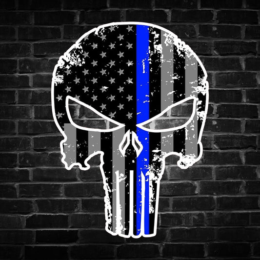 Thin Blue Line Punisher Sticker