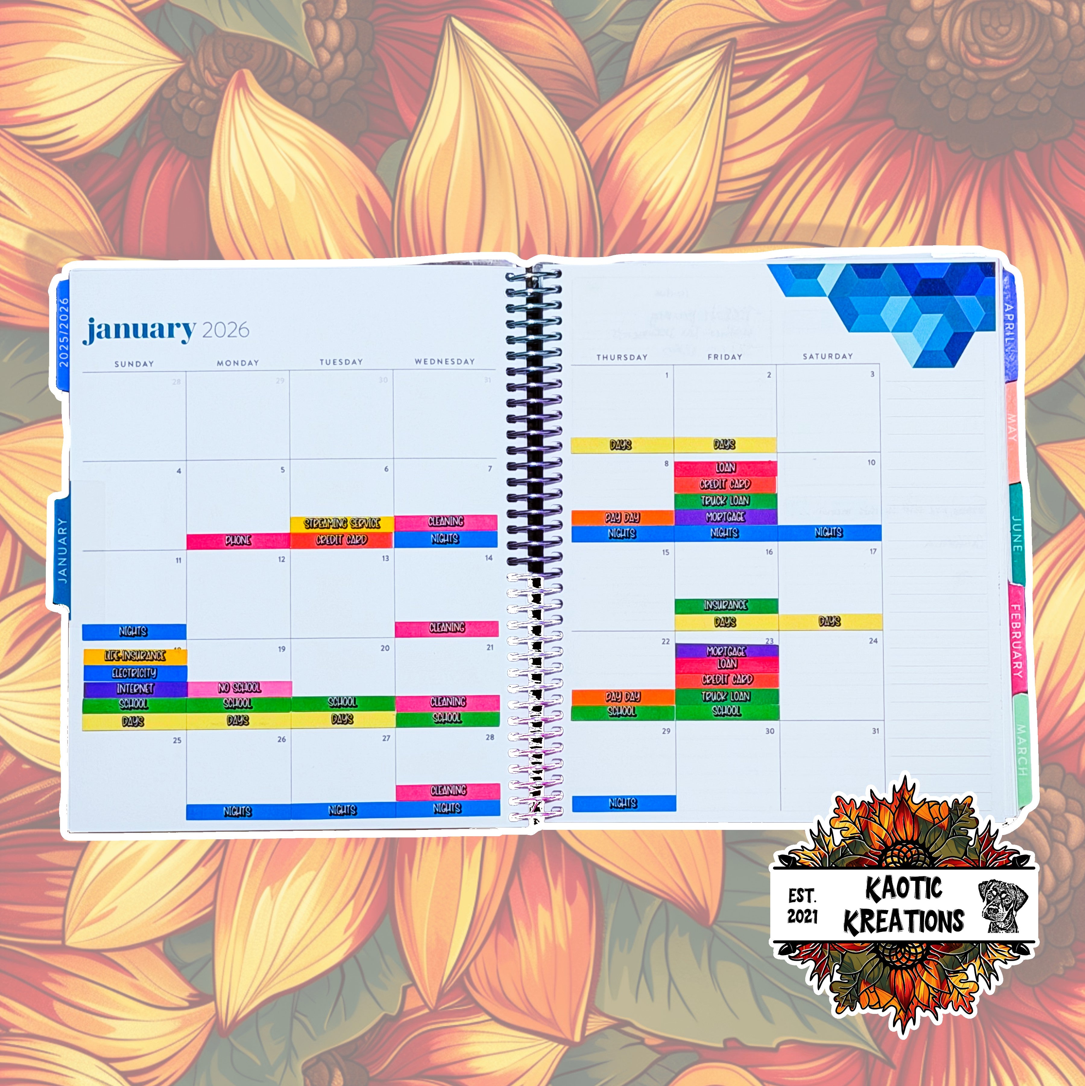 No School Monthly Header Stickers