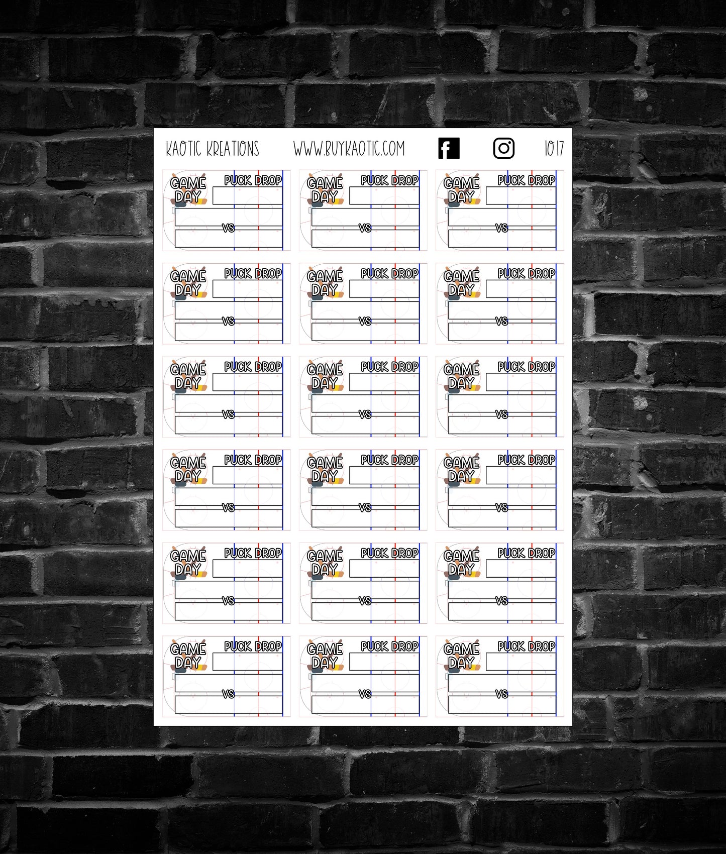 Half Box Hockey Game Trackers
