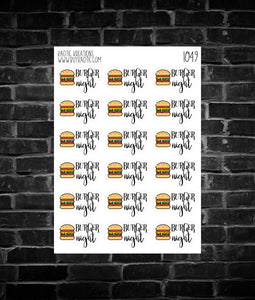 Burger Night Stickers